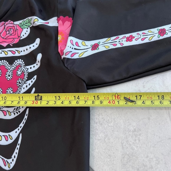 Kids Girls‎ Halloween Costume Skeleton Floral Day of the Dead Size L - Picture 4 of 9
